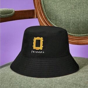 Friends reversible Black and Gold Bucket Hat with Minimalist Design